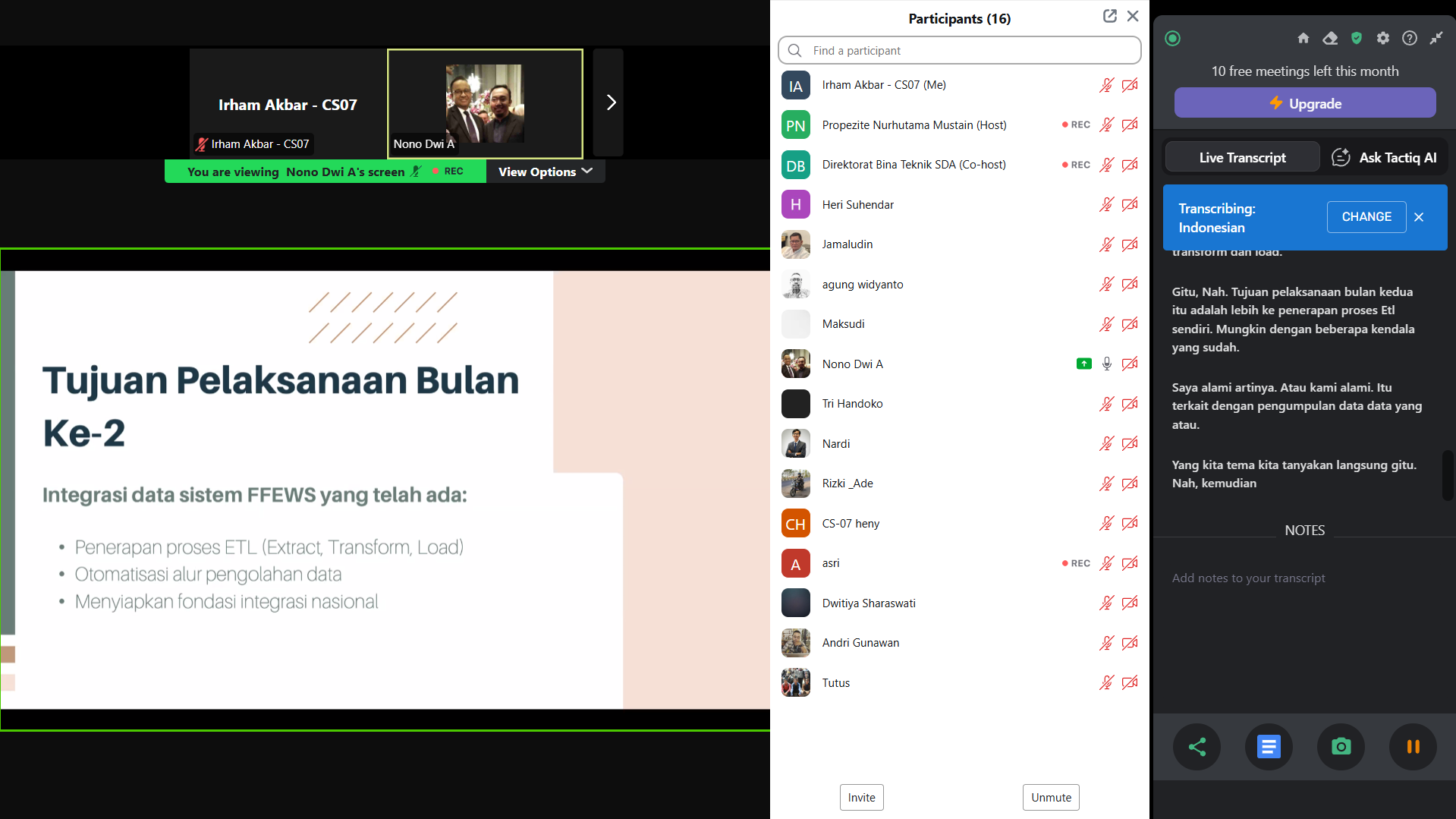 Daring Meeting Tim CS-07, CS-23 dan Bintek 
