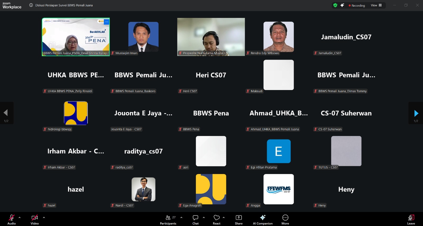 Diskusi Persiapan Survey BBWS Pemali Juana